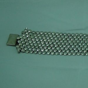 *SOLD**Taxco 925SS 198gTW  Chain-mail Dot Bracelet